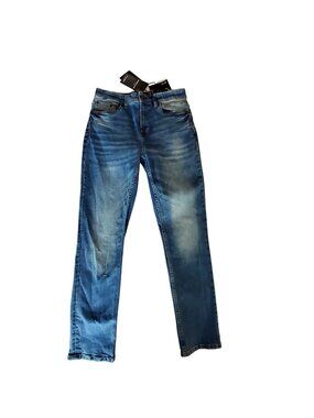 Kenneth Cole New York Low Impact Denim Jeans Stretch Casual Tapered Fit 28x30